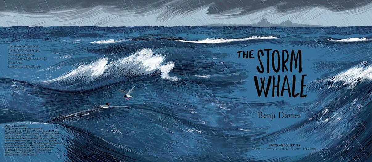 The storm whale endpapers with poem by Denys Watkins-Pitchford