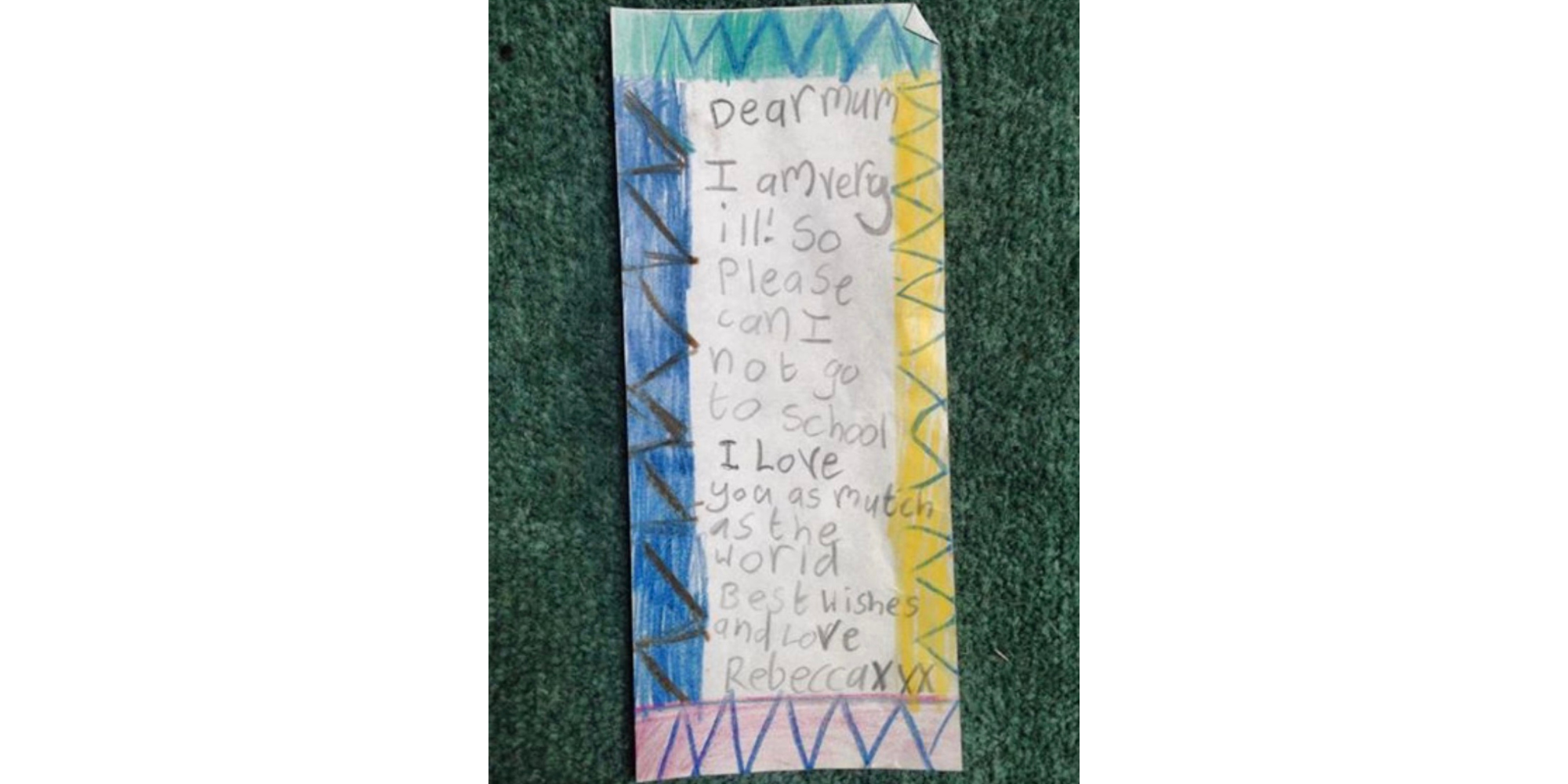 photo of sick note