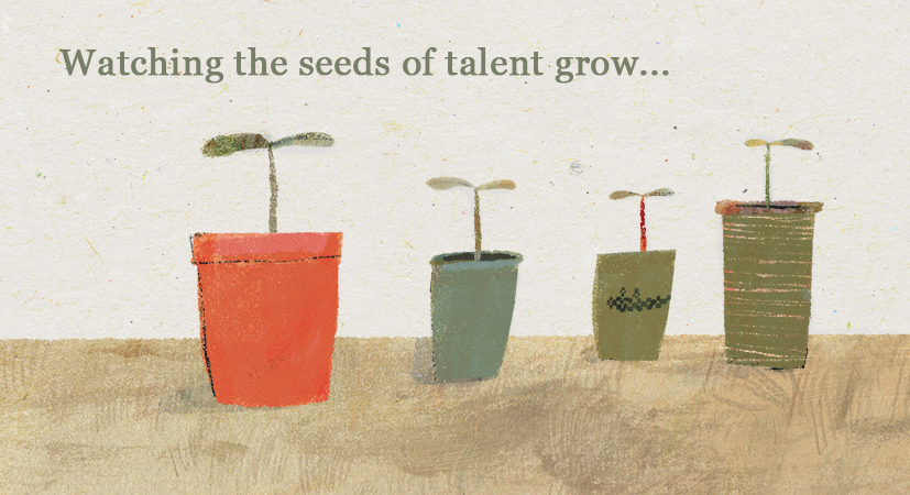 seedlings in pots by Richard Jones