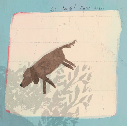 sleeping dog in the summer