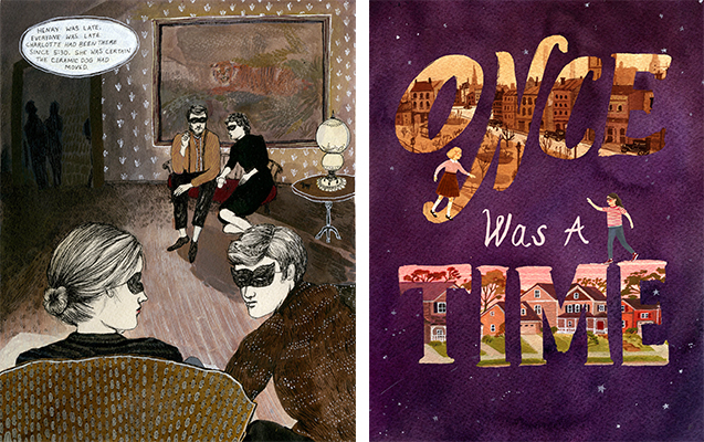 A piece from Becca’s student portfolio (left) and a piece from her Bright portfolio