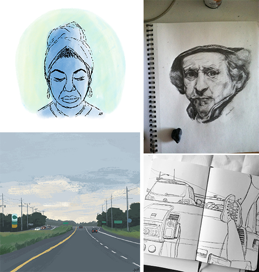 Examples of Alleanna’s artwork.