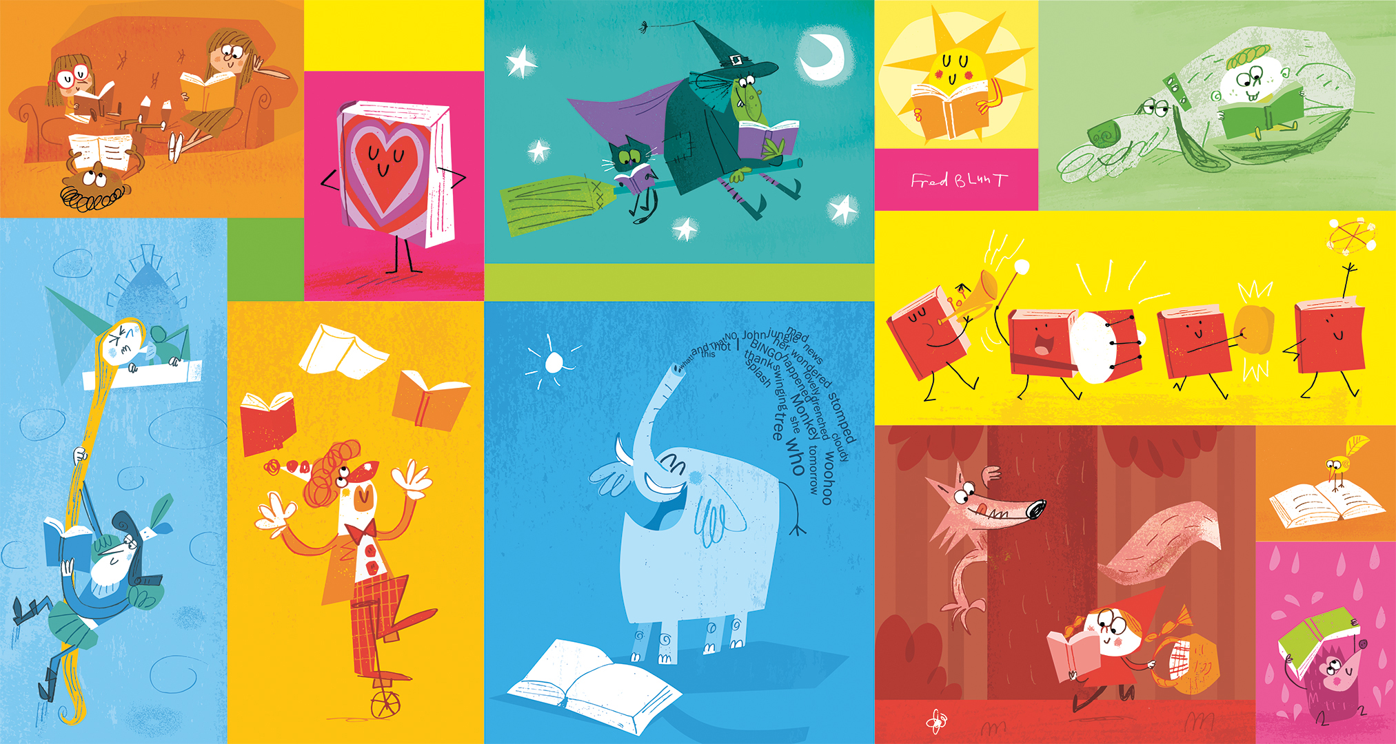 Library mural by Fred Blunt