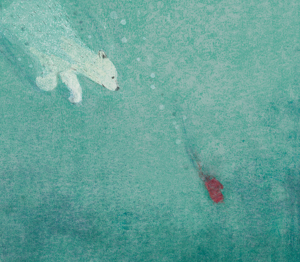 A Dot in the Snow Polar Bear