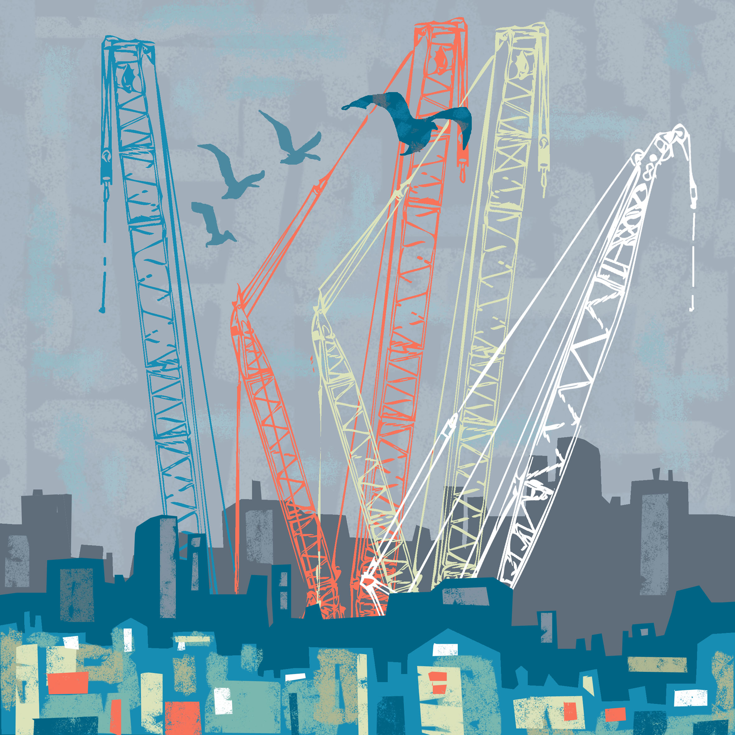city cranes by emma dashwood