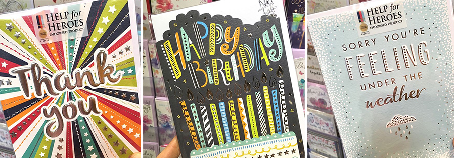 Claire’s designs with Noel Tatt — part of the Help for Heroes collection.