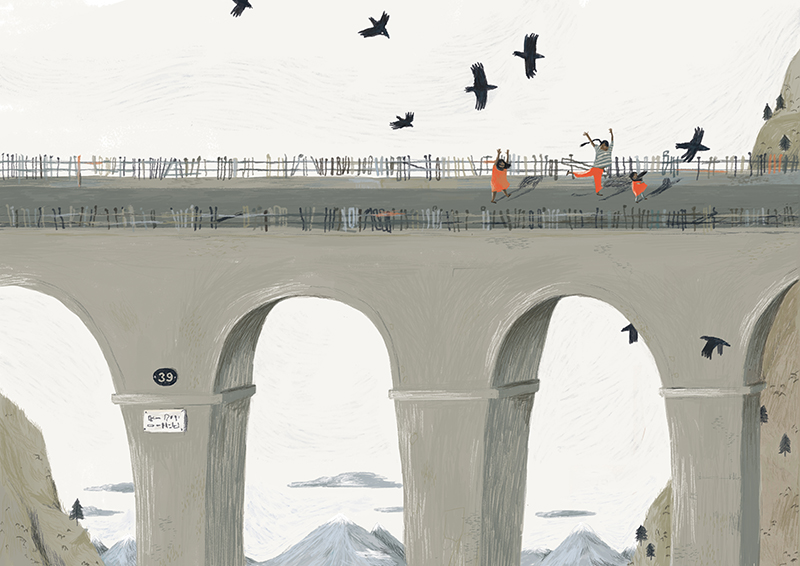 Illustration spread from The Night Box