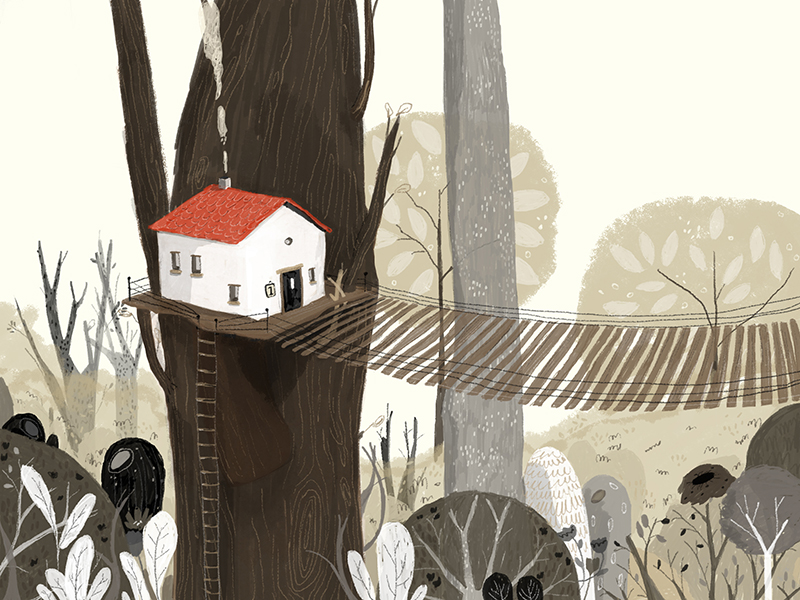 Illustration spread from The Night Box