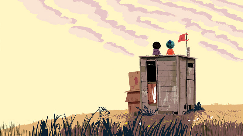 On sudden hill double spread