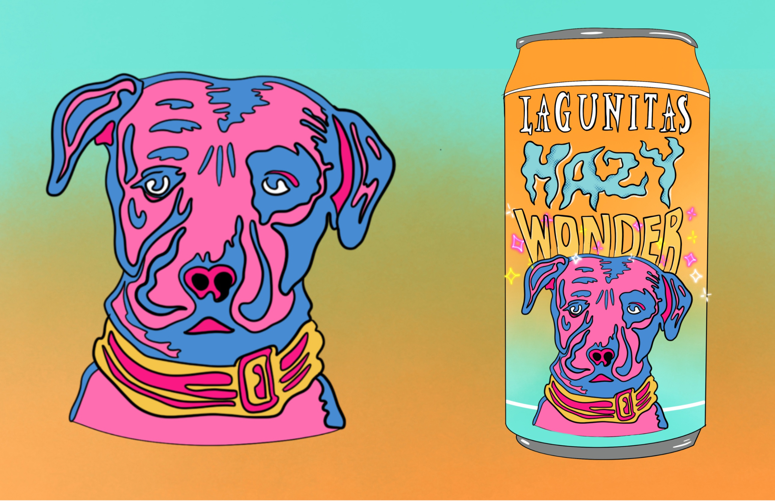 hannah clair bright agency illustration lagunitas brewing company