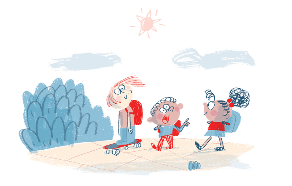 Fred's artwork showing children chatting together