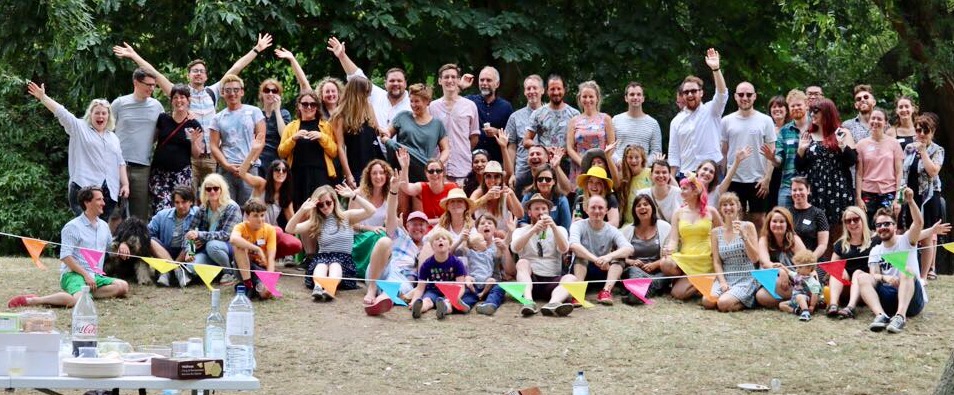 Bright artists and the team at the annual artist picnic in 2017