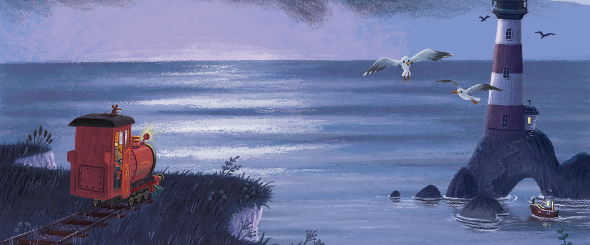 A spread from Follow the Track all the Way Back, published by Walker and written by Timothy Knapman