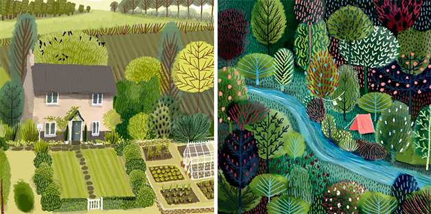 Pink House, and Sea Blue by jane newland