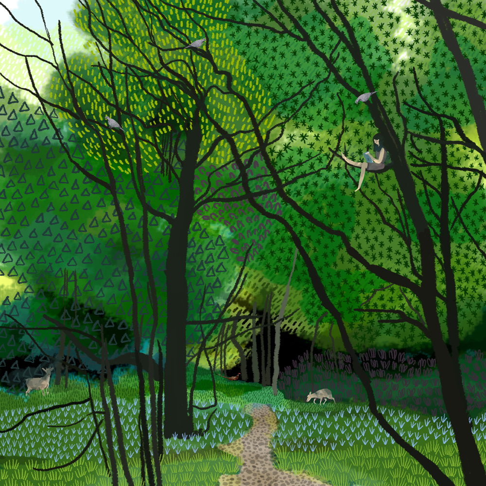 Girl in tree by jane newland