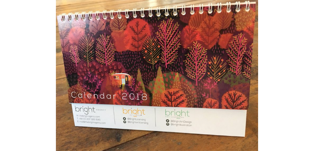 Bright art licensing calendar cover by jane newland